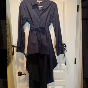 Asymmetric Navy Blue Top